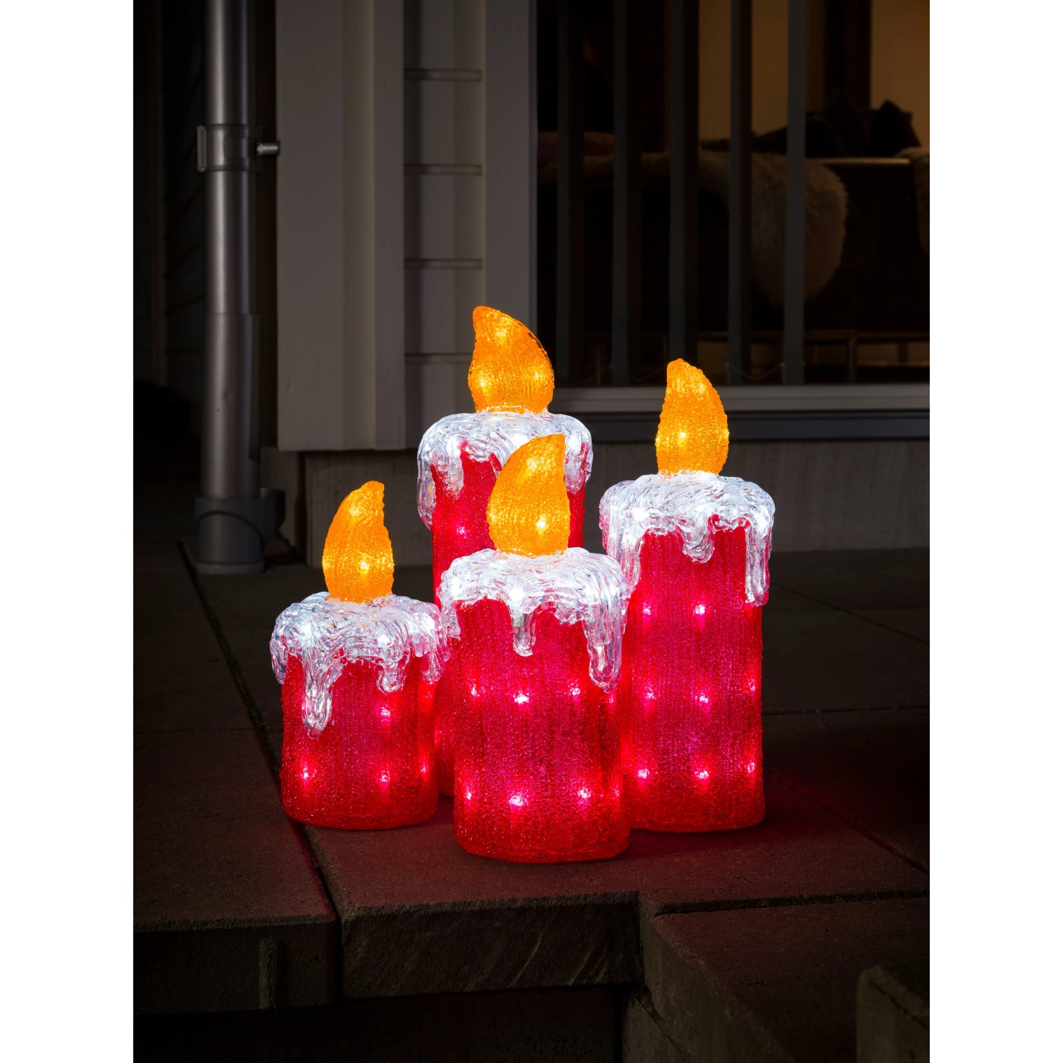 Konstsmide LED Adventskerzen 4er Set Acryl kaltweiß innen und außen kaufen bei OBI