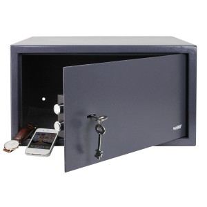 HMF 49204-11 Safe Tresor Schlüssel Möbeltresor Laptop Ordner 45 x 25 x 36 cm Anthrazit