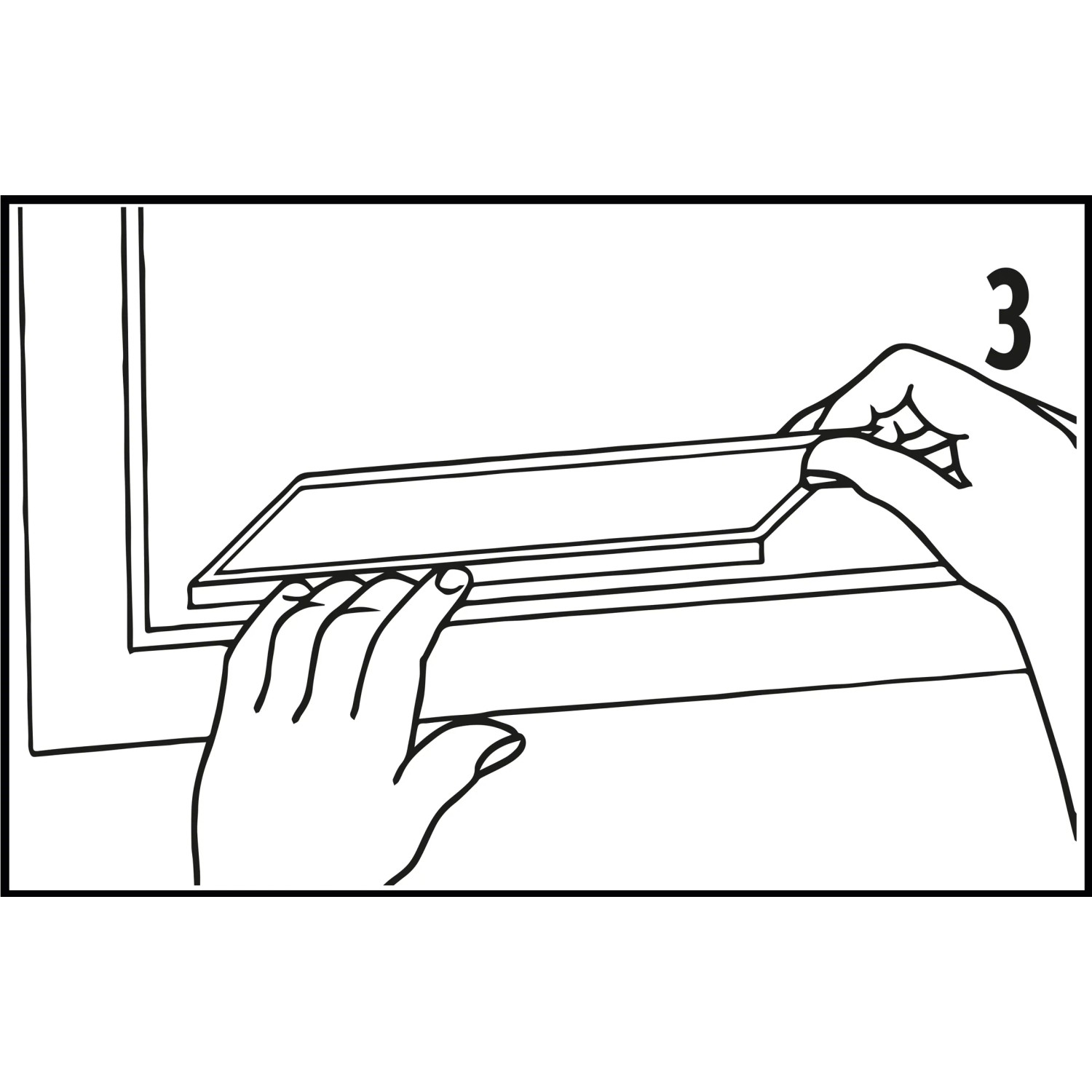 Anbringen der Nexa Lotte Frucht- & Essig-Fliegenfalle am Fenster (Schritt 3).