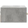 Wand-Nachttisch Set, Betongrau, 35x35x20 cm. Schwebender Nachttisch zur Wandmontage.