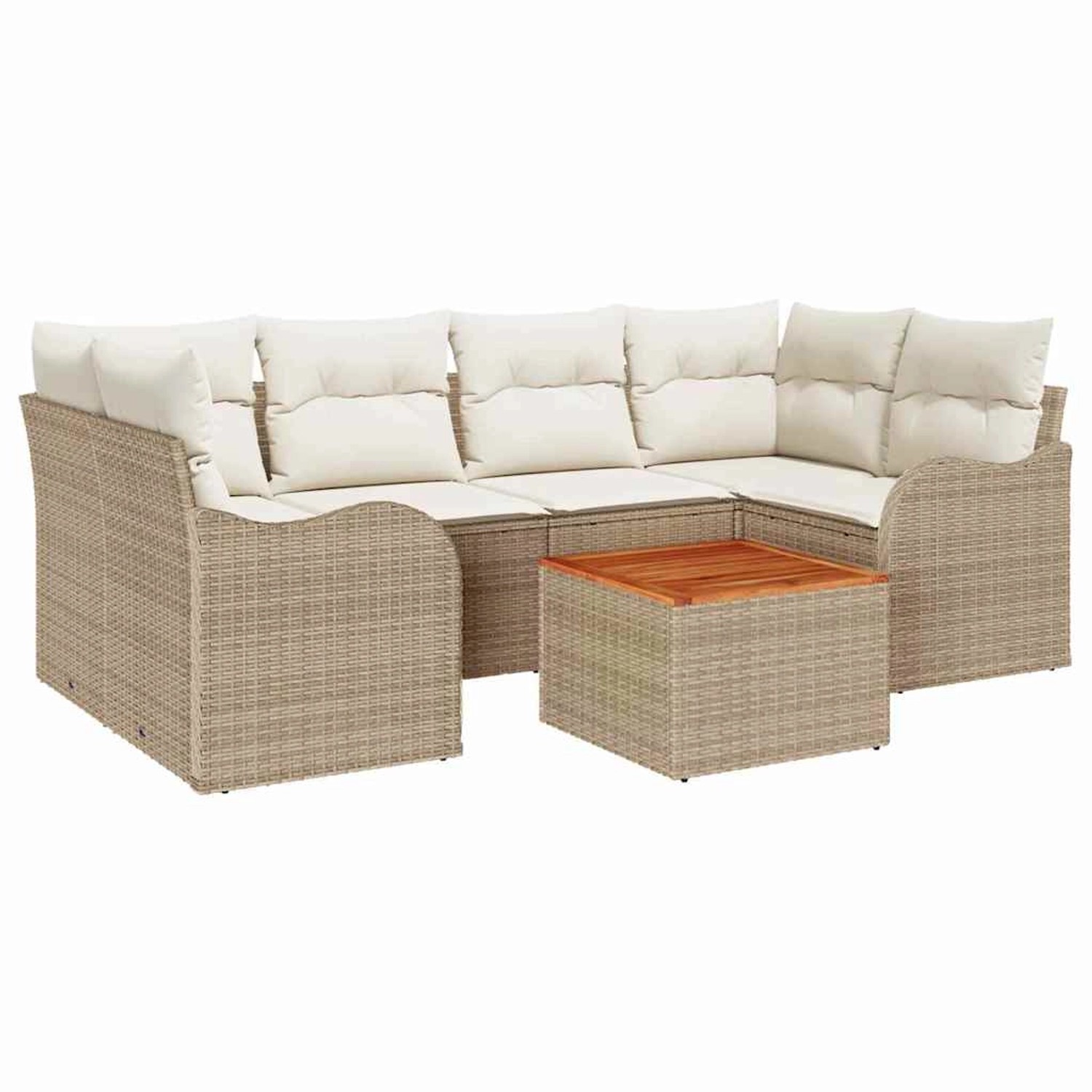 vidaXL Garten-Sofa-Set 7-Tlg Beige Weiß 3356076 günstig online kaufen