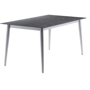 Rechteckiger Sieger Gartentisch, graphitfarben/anthrazit, 160x90 cm, mit Aluminiumgestell.