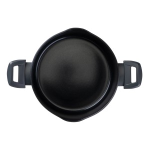 Schwarzer Fackelmann Topf mit Deckel, 24 cm, aus der Kategorie Töpfe & Pfannen, von oben.