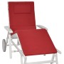 Rote Beautissu Loft RL Rollliegenauflage 200x60cm für Gartenliege.