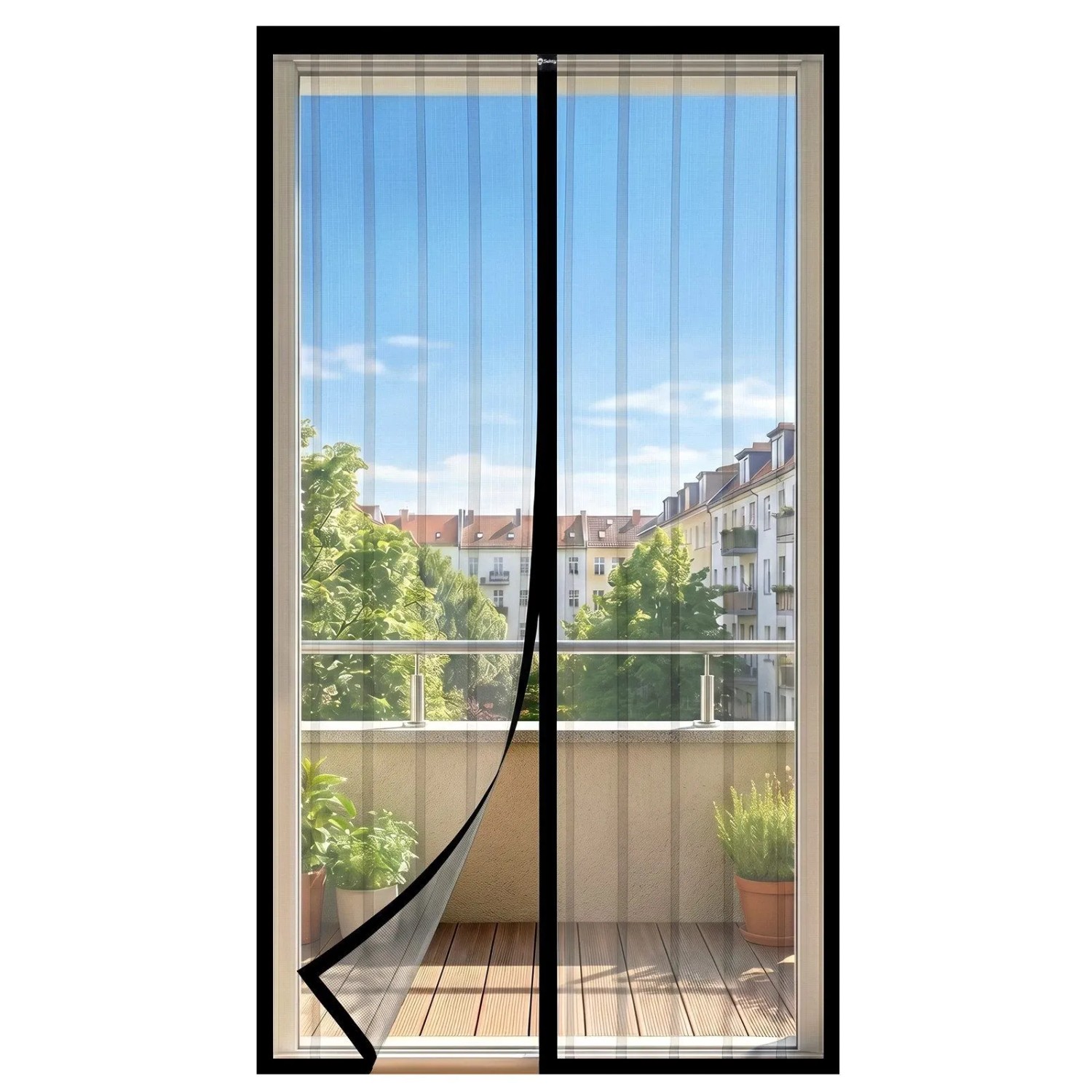 Sekey Fliegengitter für Balkontür Schwarz Magnetisch ohne Bohren Mückenschutz110x235cm