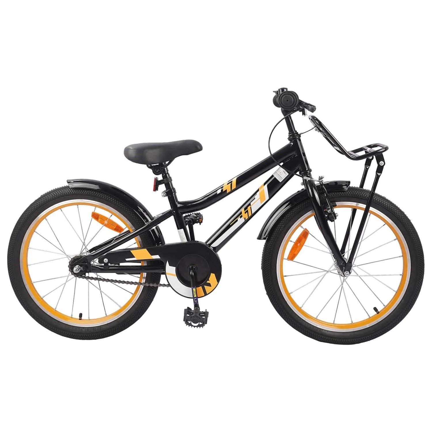 vidaXL Kinderfahrrad 18 Zoll für 5-7 Jahre Alt Orange Schwarz 42009417