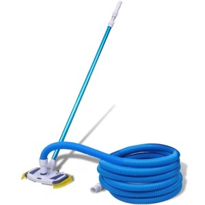 vidaXL Poolreiniger Set mit Teleskopstange, Bürste und Schlauch für die Poolreinigung.