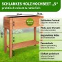Braunes TTL GARDEN Hochbeet S aus Tannenholz, 80x30x80 cm, mit Ablagefach für Balkon und Terrasse.