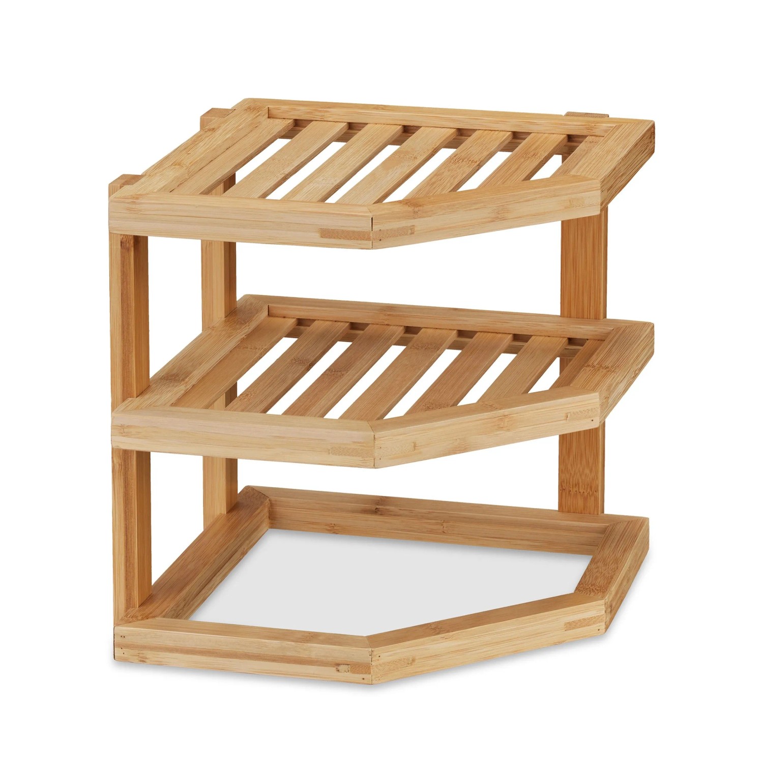 Relaxdays Eckschrankeinsatz Bambus Natur Freistehend 25,5 cm x 25,5 cm x 25,5 cm 1,1 kg