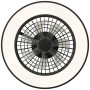 Schwarze LED-Deckenleuchte Mazzaro mit Ventilator, Ø 48,5 cm. Deckenlampe mit Licht und Ventilator.