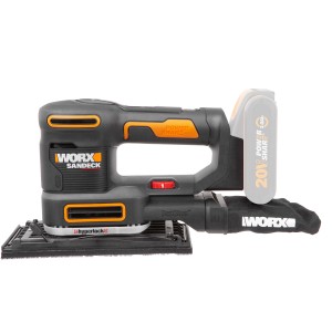 Worx 20V Akku-Multifunktionsschleifer WX820.9 Solo mit Staubbeutel und Akku.