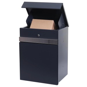 PROREGAL Paketkasten HxBxT 58x45x36cm Paketbox Paketfach Paketstation Briefkasten Metall Verzinkt Anthrazit-Edelstahl