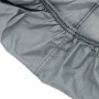 Detailaufnahme: Graue Autoabdeckung für SUV, Größe M, aus Vliesstoff mit elastischen Kanten.