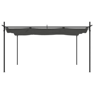 DELUKE Terrassenüberdachung Mit Schiebedach OLIMP Anthrazit 395x292x230cm Pergola Garten Pavillon Rankhilfe Sonnenschutz Gartenpergola