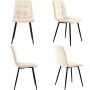 Merax Essgruppe 5-tlg mit 117cm Esstisch  4 Samtstühle Beige  Tischbeine Schwarz_9
