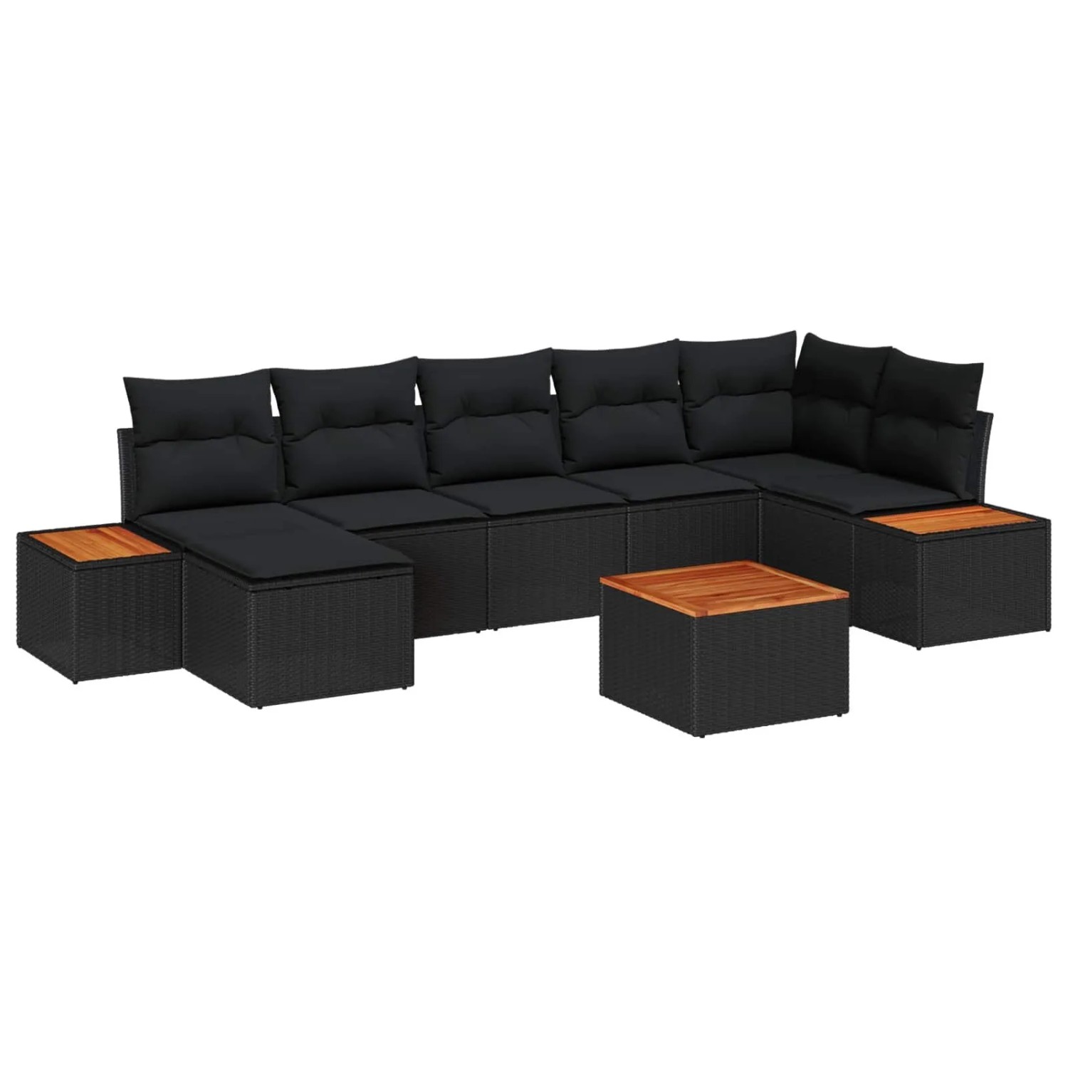 vidaXL Gartensofa-Set mit Kissen mit Speicher 8 Stk Schwarz Polyrattan 3356 günstig online kaufen