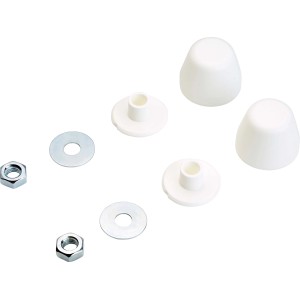 Abdeckkappen 8er-Set, weiß, zur dekorativen Befestigung von Wand-WCs.