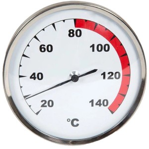 Karibu Thermometer Classic für Sauna, Messbereich bis 120°C, verchromter Rahmen.