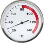 Karibu Thermometer Classic für Sauna, Messbereich bis 120°C, verchromter Rahmen.