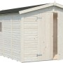 Palmako Holz-Gartenhaus Klar, Satteldach, 273x550cm, tauchgrundiert. Gartenhaus mit Doppeltür und Fenster.