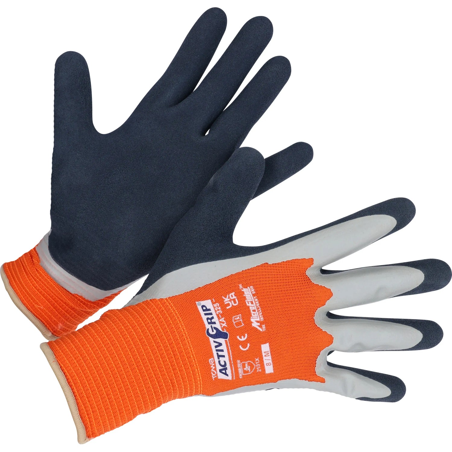 LUX Arbeitshandschuhe Super Grip Gr. 9, atmungsaktiv, orange/grau, für Heimwerker.