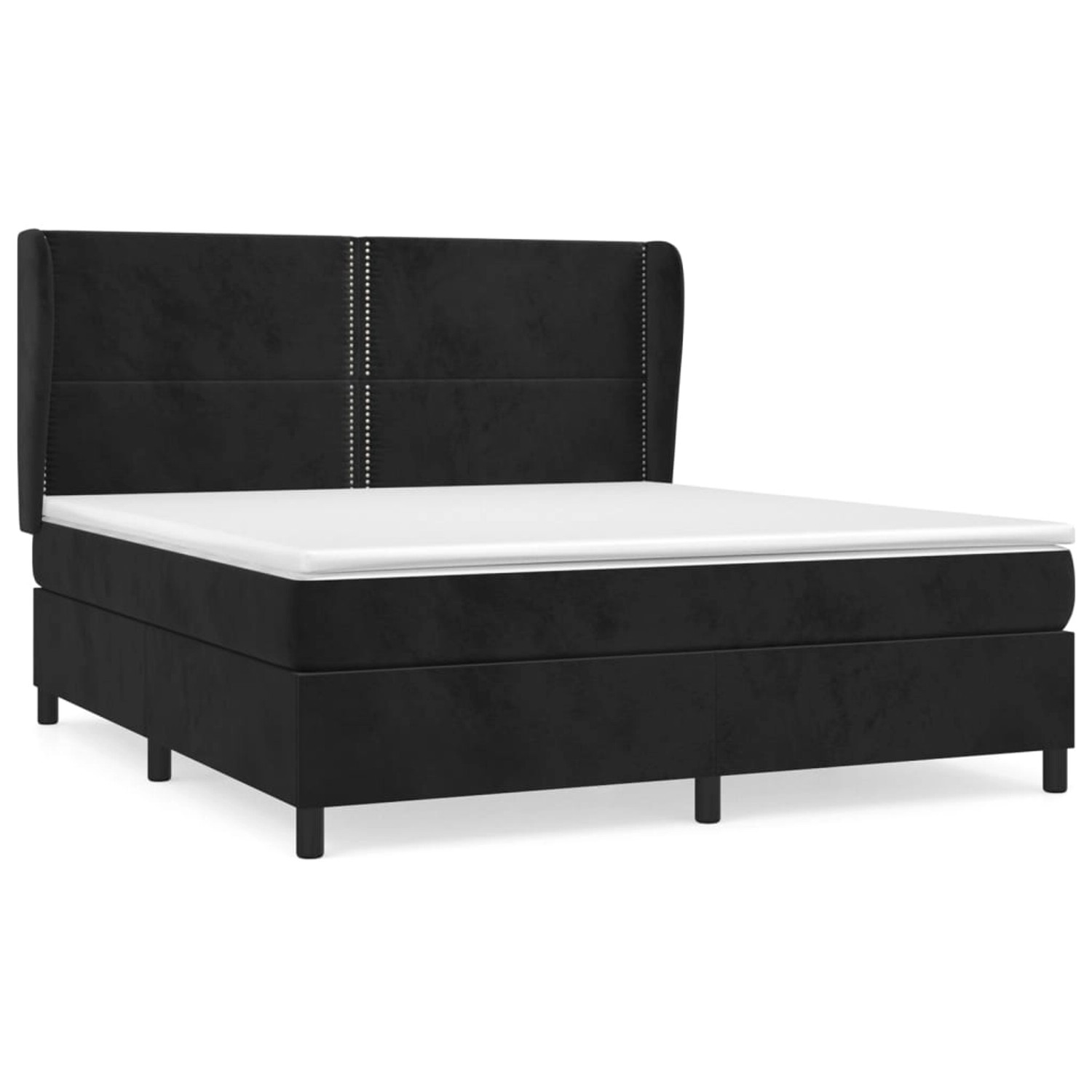 vidaXL Boxspringbett mit Matratze Schwarz 180x200 cm Samt1398016 günstig online kaufen