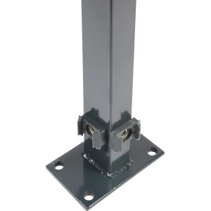 Floraworld Eckpfosten, 89 cm, Anthrazit, mit Bodenplatte für Zaunbau & Sichtschutz.