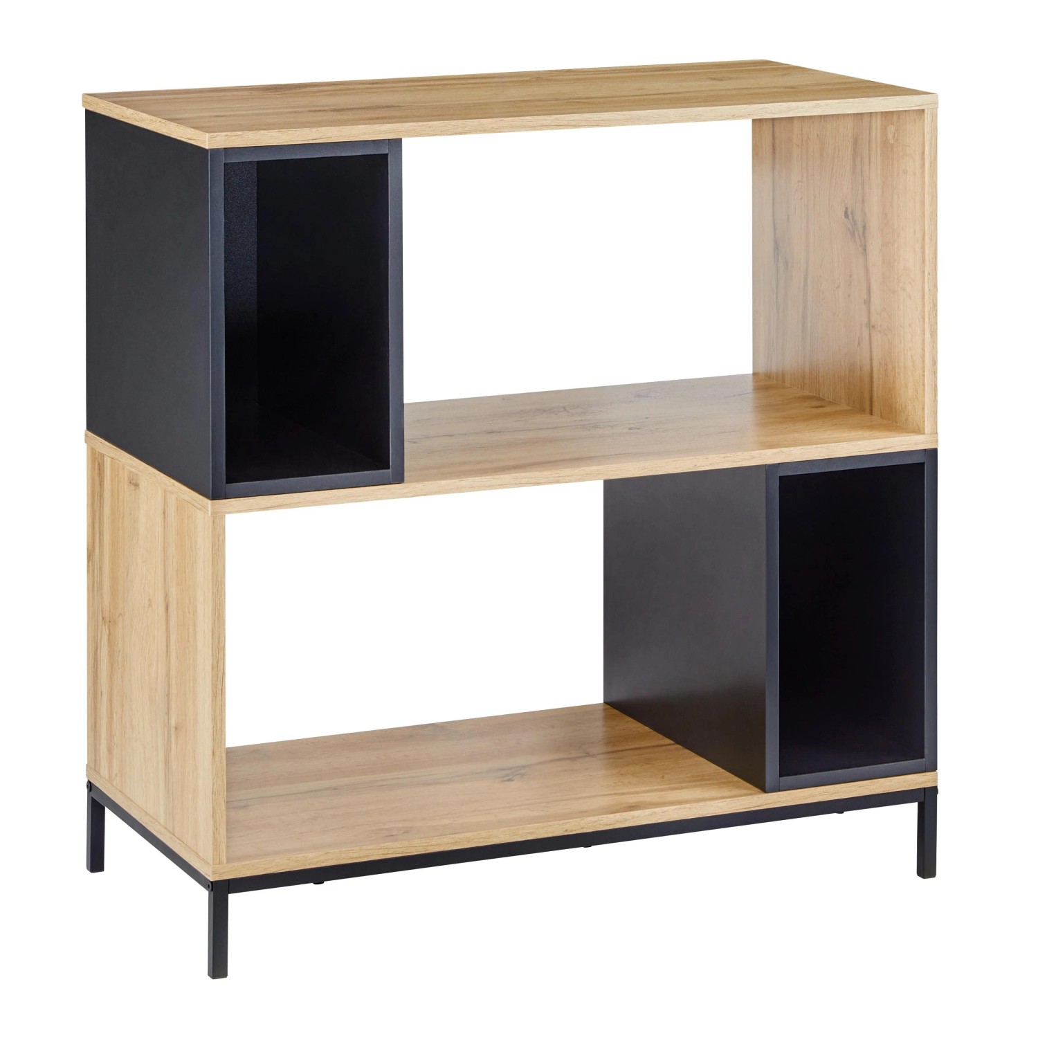 Bessagi Home Regal Megy Eichefarben/Schwarz MDF