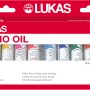 Lukas Studio Oil Ölfarben-Set mit 12 Farbtuben im roten Karton-Etui.