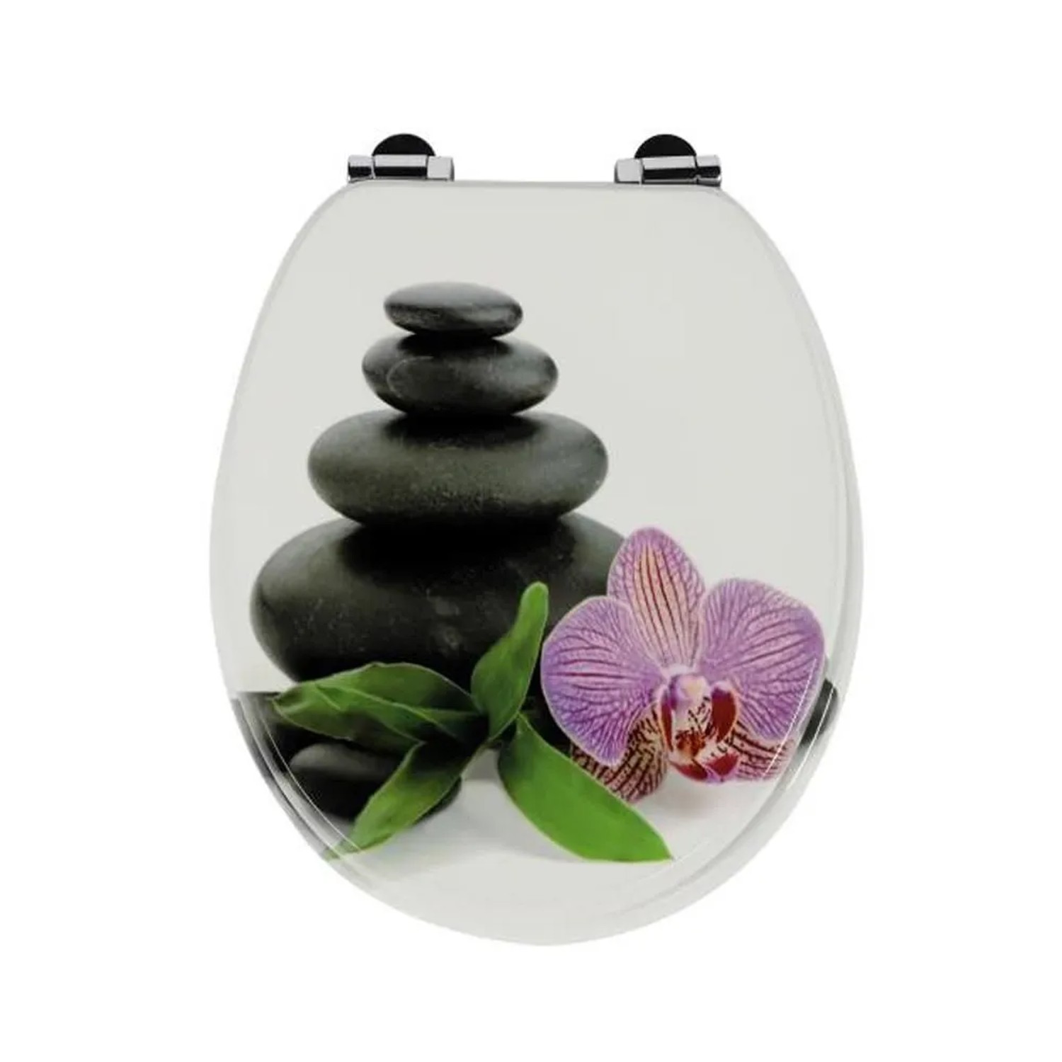 Sinobath WC-Sitz mit Absenk-Automatik Zen Steine und Orchidee