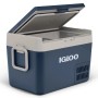 Igloo Kompressor-Kühlbox ICF32, 32 Liter, rauchblau, mit geöffnetem Deckel.