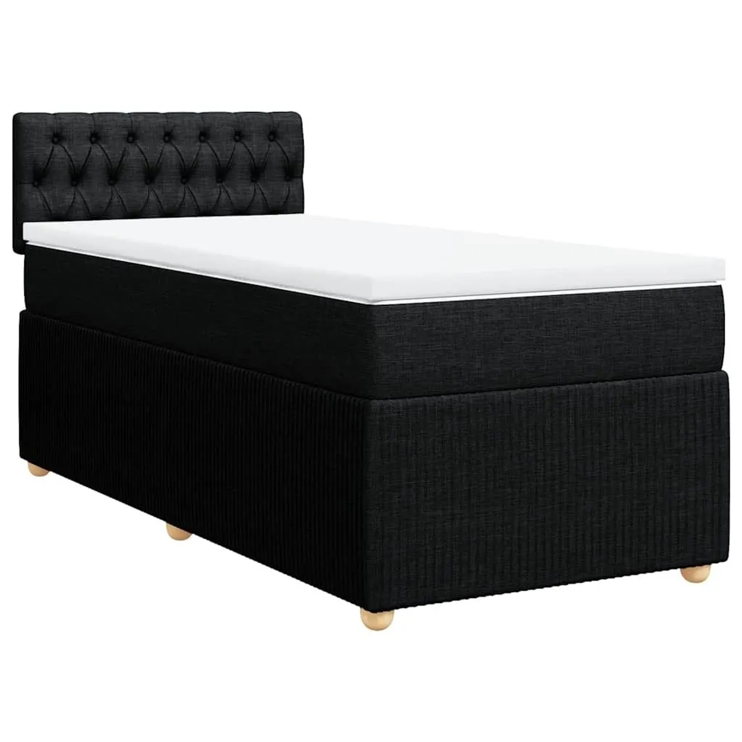 vidaXL Boxspringbett mit Matratze Schwarz 80x200 cm Stoff 3287292 günstig online kaufen
