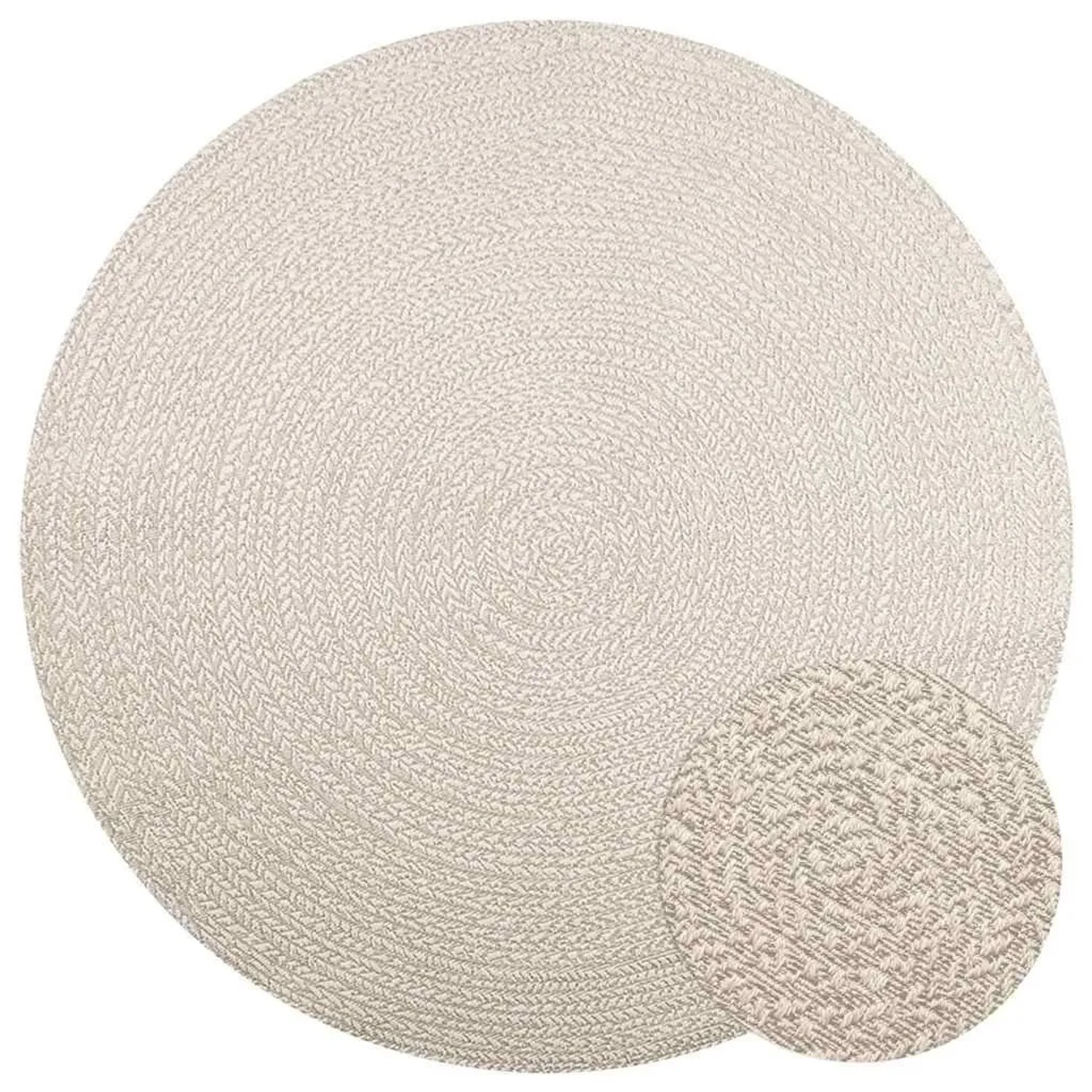 vidaXL Teppich ZIZUR Creme Ø 200 cm Jute-Optik Indoor und Outdoor 4010387 günstig online kaufen