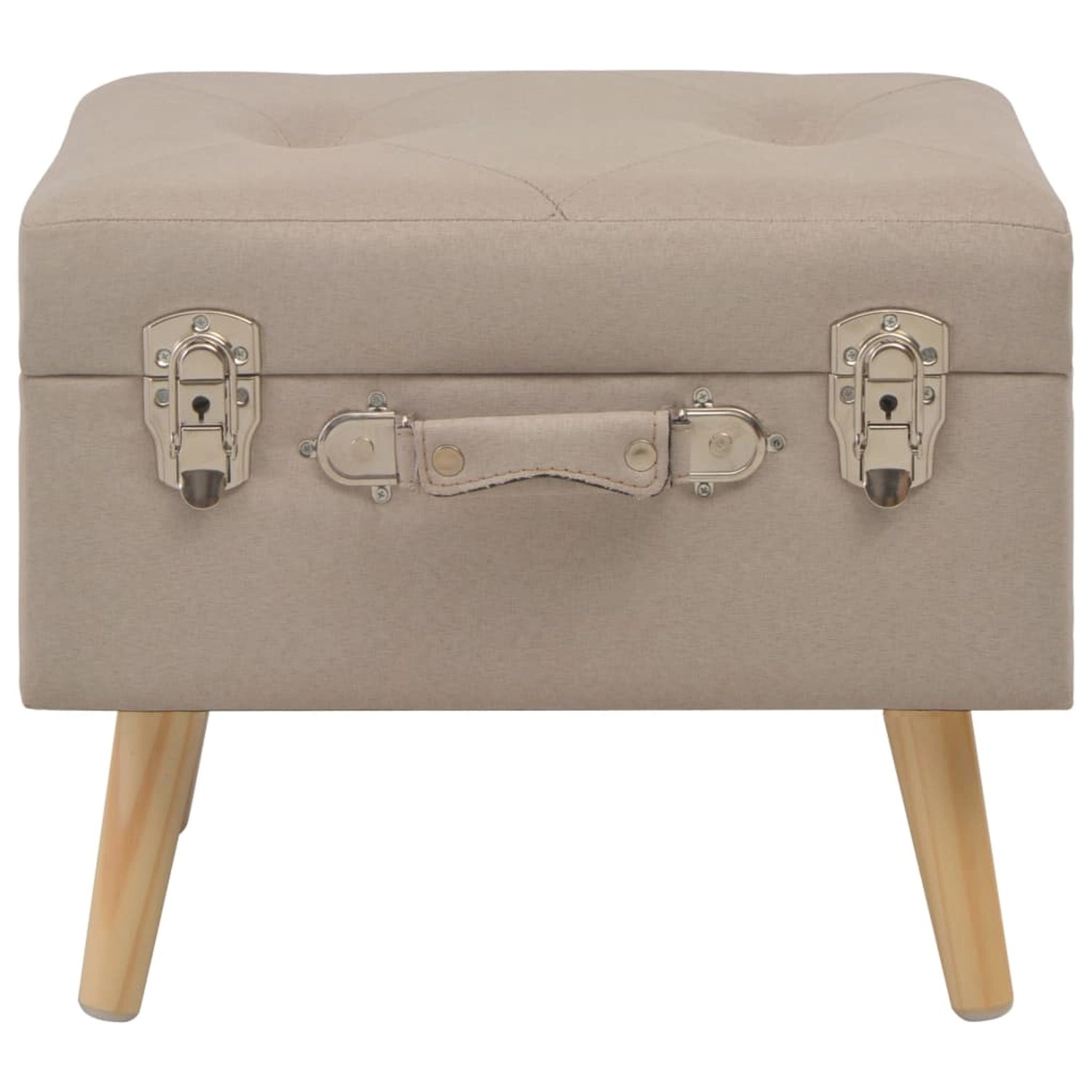 vidaXL Hocker mit Stauraum 40 cm Beige Stoff