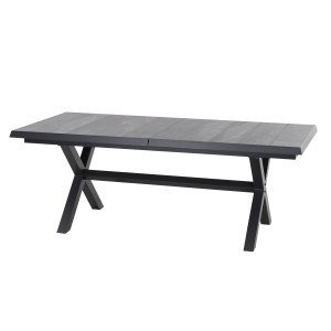 Rechteckiger, ausziehbarer Gartentisch Sincro Wood Grey von Siena Garden, 100x260 cm.
