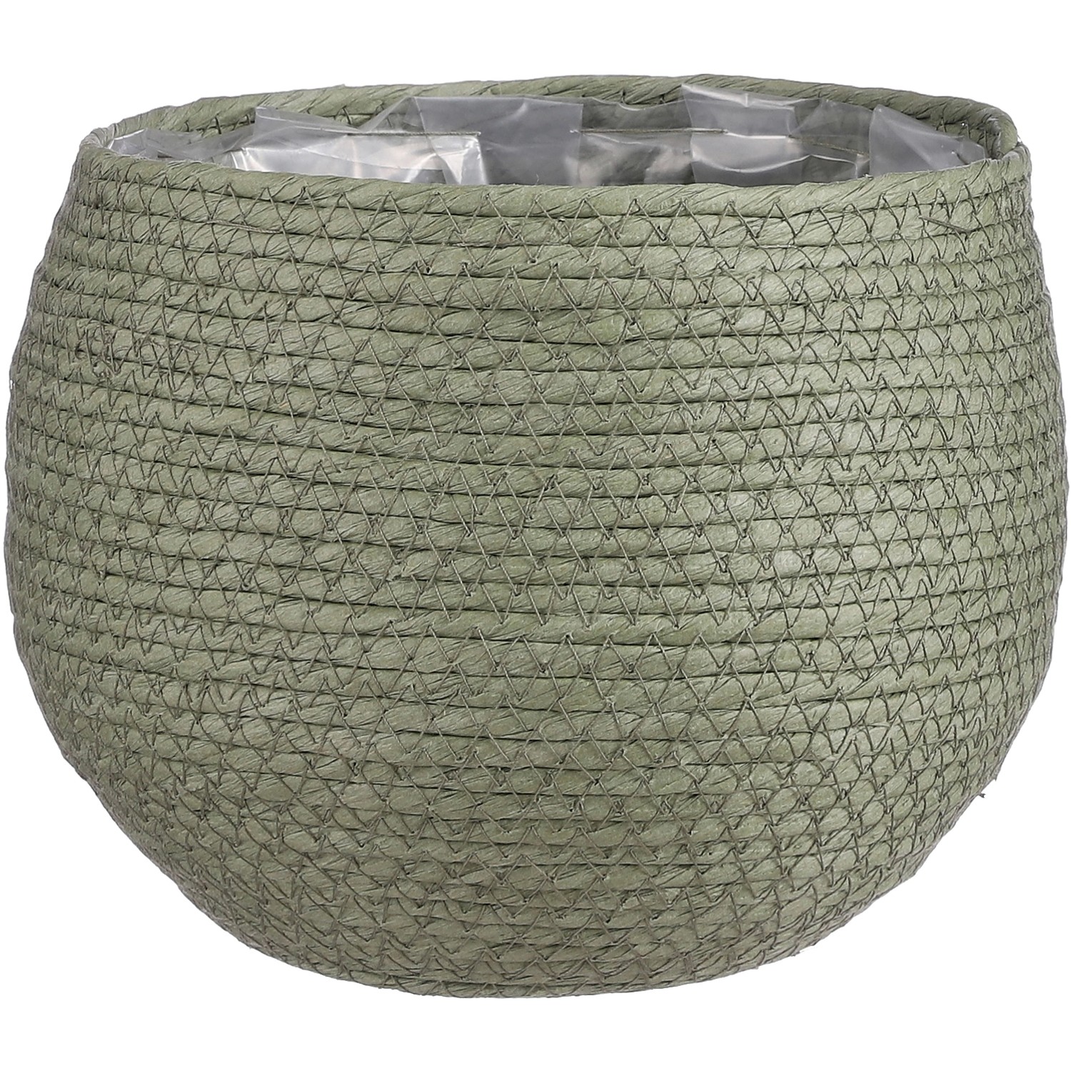 Thumbnail - Mica Decorations Jorck Korb rund Grün H 19x Ø 22 cm (LxBxH)