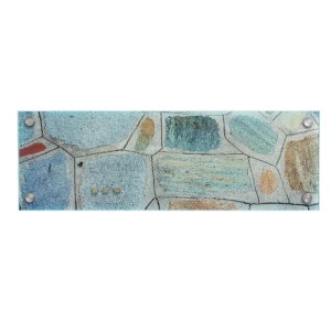 KARAT Design Memoboard Flagstone aus Glas, 20x60cm, mit Steinmuster und Magneten.