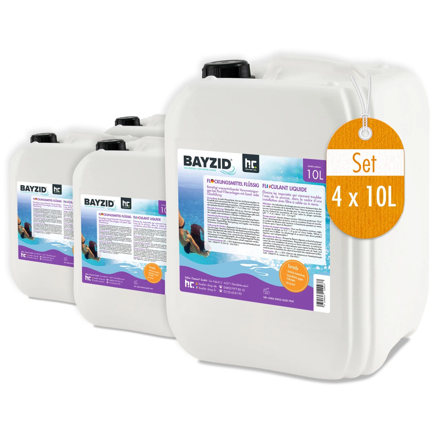 Bayzid Flockungsmittel flüssig, 2 Kanister à 10l im Set.