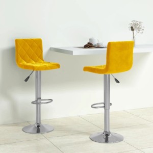 vidaXL Barhocker 2 Stk Senfgelb Samt 333694
