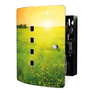 Banjado Schlüsselkasten Edelstahl, Motiv 'Guten Morgen 2'. Schlüsselbox für 10 Schlüssel, 24x21,5x7cm.