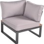 Detailaufnahme: Graubraune Garden Pleasure Lounge-Eckgruppe Belmira, 6-teilig. Bequeme Gartenmöbel mit Polstern.