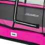 Detailansicht: Pinkes Salta Comfort Edition Bodentrampolin mit Sicherheitsnetz.
