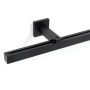 Schwarze 1-Lauf Gardinenschiene Cube mit Wandhalterung. Moderne Innenlauf-Vorhangschiene nach Maß.