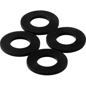 4 schwarze Dichtungsringe (TPE) 12x24x2 mm für Waschmaschinenschläuche