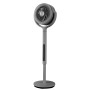 Grauer Midea Luftzirkulationsventilator MCF25GRB mit digitaler Steuerung und höhenverstellbarem Design.