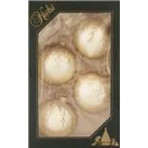 Krebs Glas Lauscha GmbH Christbaumkugeln Weihnachtskugeln Glas Ø 7cm 4 Stück gold/Zweigen