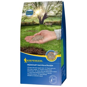 Kiepenkerl Frühstart Nachsaat-Rasen, 1 kg Packung für 35 m² Fläche.