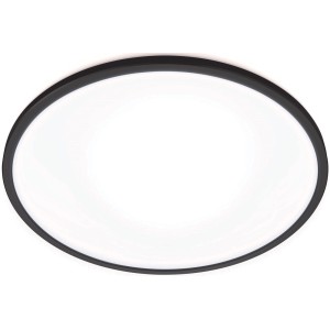 Schwarze WiZ LED-Deckenleuchte SuperSlim, tunable white, 1300 lm, Ø 24,2 cm.