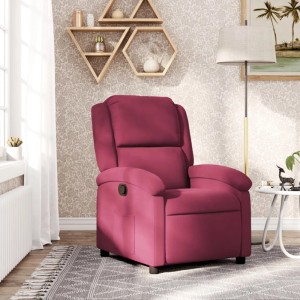 Weinroter Relaxsessel aus Samt von vidaXL. Bequemer Loungesessel mit verstellbarer Rückenlehne.