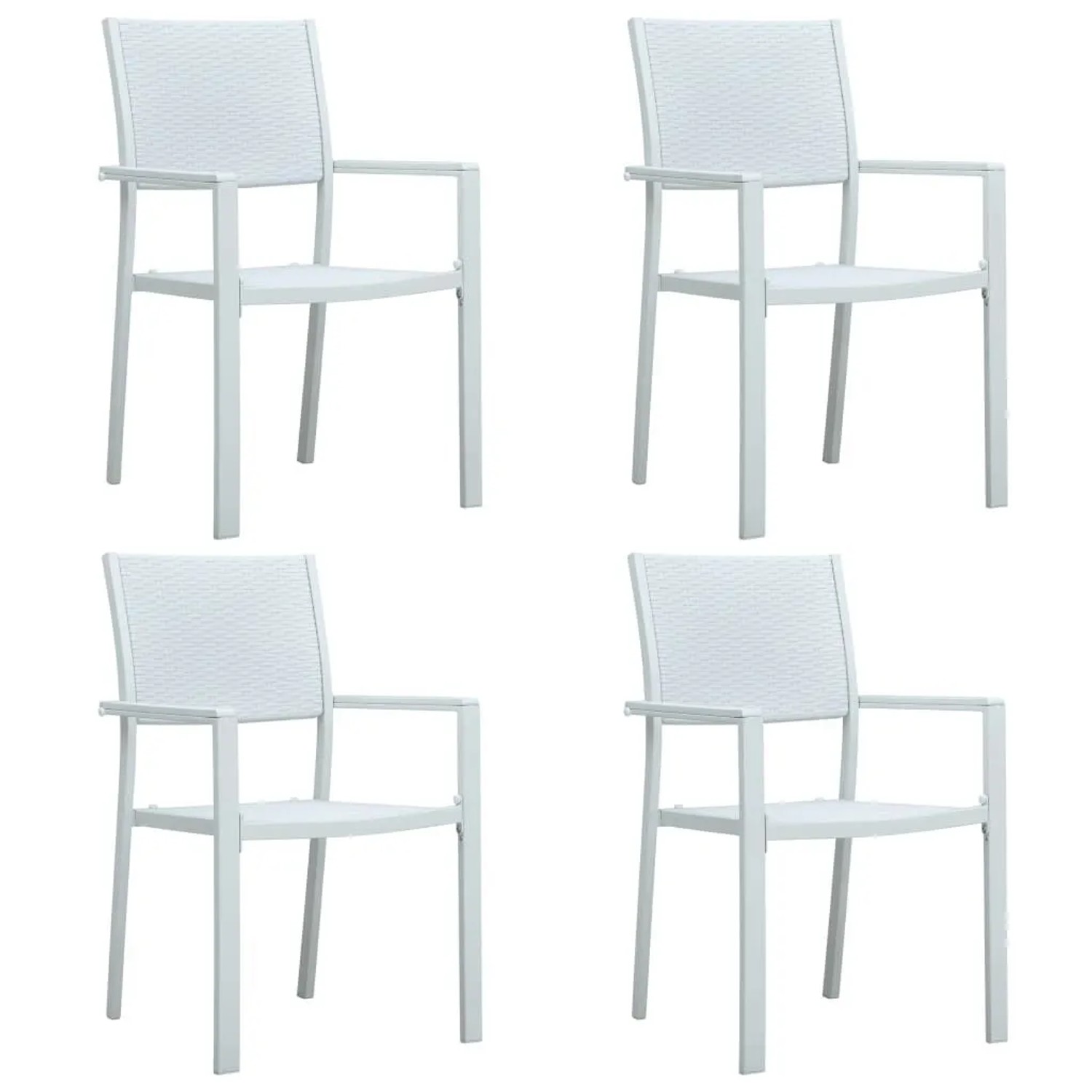 Furnicato Gartenstühle 4 Stk Weiß Kunststoff Rattan-optik